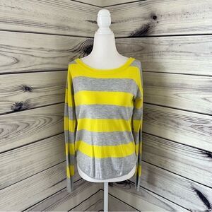 Express Yellow & Grey Striped Lightweight Sweater